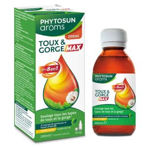 Phytosun Aroms Sirop Toux & Gorge Max Effet 8 en 1 200ml - Pharmacie Agnès Praden à Alès
