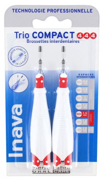 Inava Trio Compact 6 Brossettes Interdentaires - Taille  1,5 mm - Pharmacie Agnès Praden à Alès