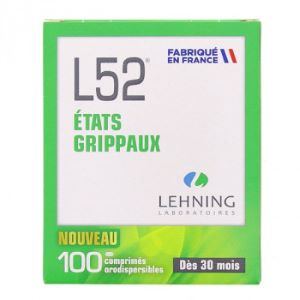 Lehning L52 États Grippaux 100 Comprimés Orodispersibles - Pharmacie Agnès Praden à Alès