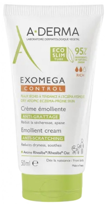 A-Derma Exomega Control Crème ÉmollienteTube 50 ml - Pharmacie Agnès Praden à Alès