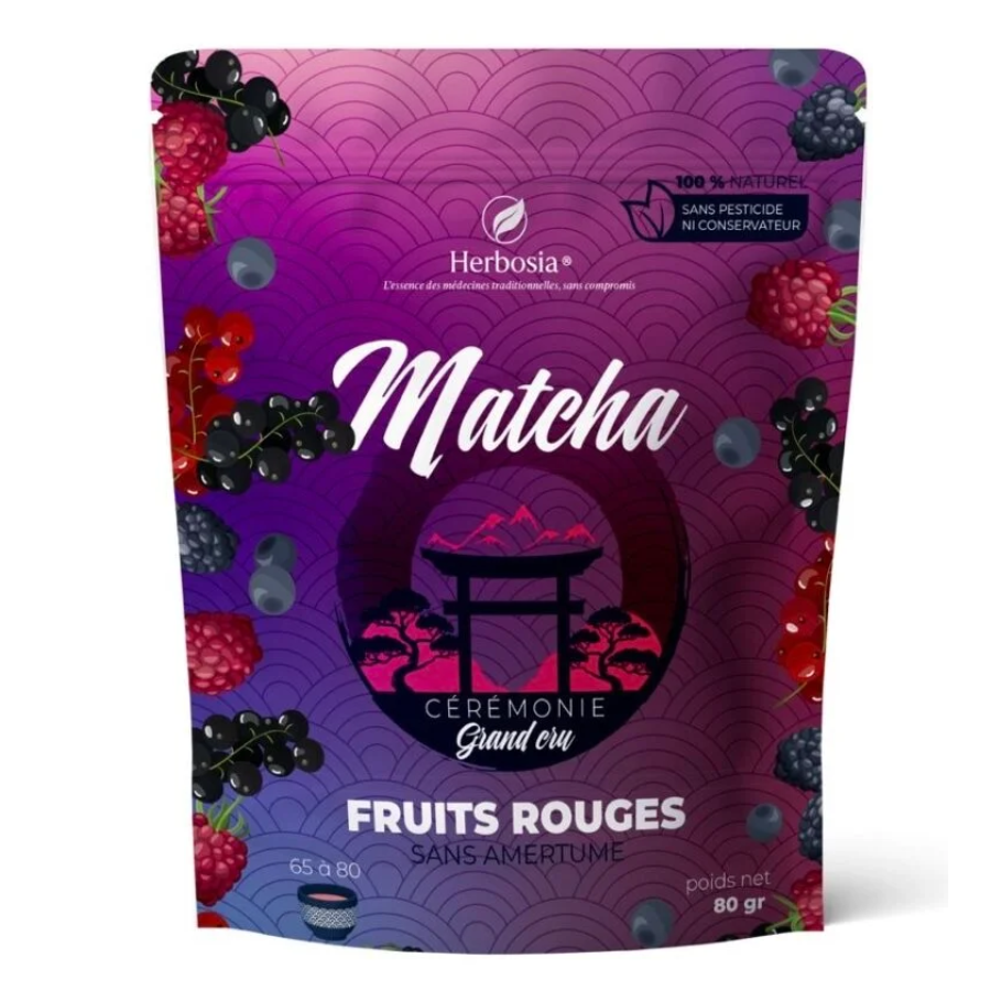 Herbosia Matcha saveur Fruits Rouges 80g - Pharmacie Agnès Praden à Alès