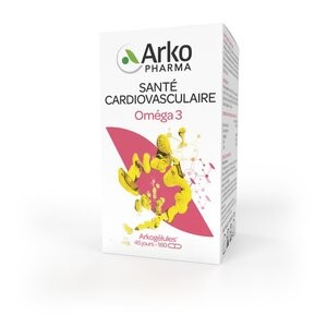 Arkopharma Arkogélules Omega 3 Santé Cardiovasculaire 180 Capsules - Pharmacie Agnès Praden à Alès