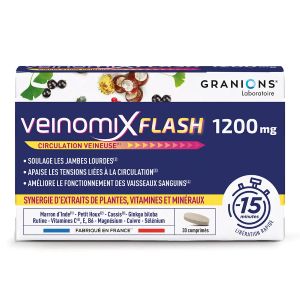 Laboratoire des Granions Veinomix Flash 1200 mg Circulation Veineuse 30 Comprimés - Pharmacie Agnès Praden à Alès