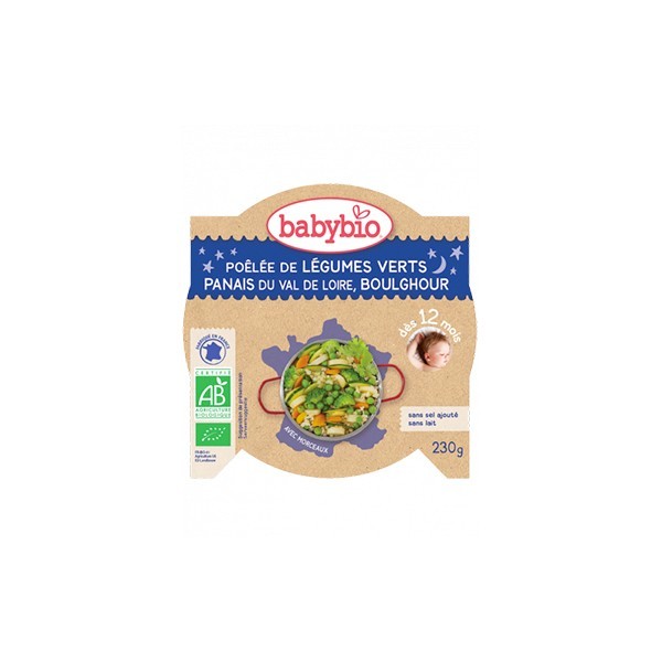 Babybio assiette légumes vert panais et boulghour 230g - Pharmacie Agnès Praden à Alès
