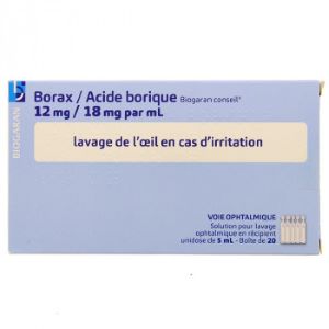 Biogaran Borax Acide Borique 12mg/18mg Par ml 20 Unidoses  - Pharmacie Agnès Praden à Alès