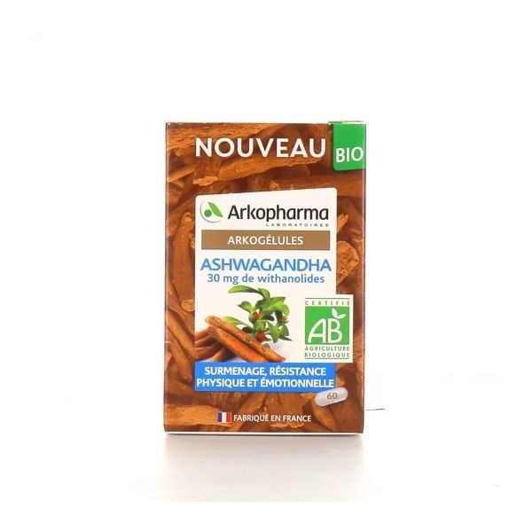 Arkopharma Arkogélules Bio Ashwagandha Bio  60 gélules - Pharmacie Agnès Praden à Alès