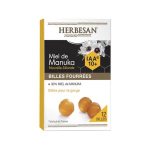 Superdiet Herbesan Miel de Manuka Billes Fourrées Pour La Gorge x12 - Pharmacie Agnès Praden à Alès