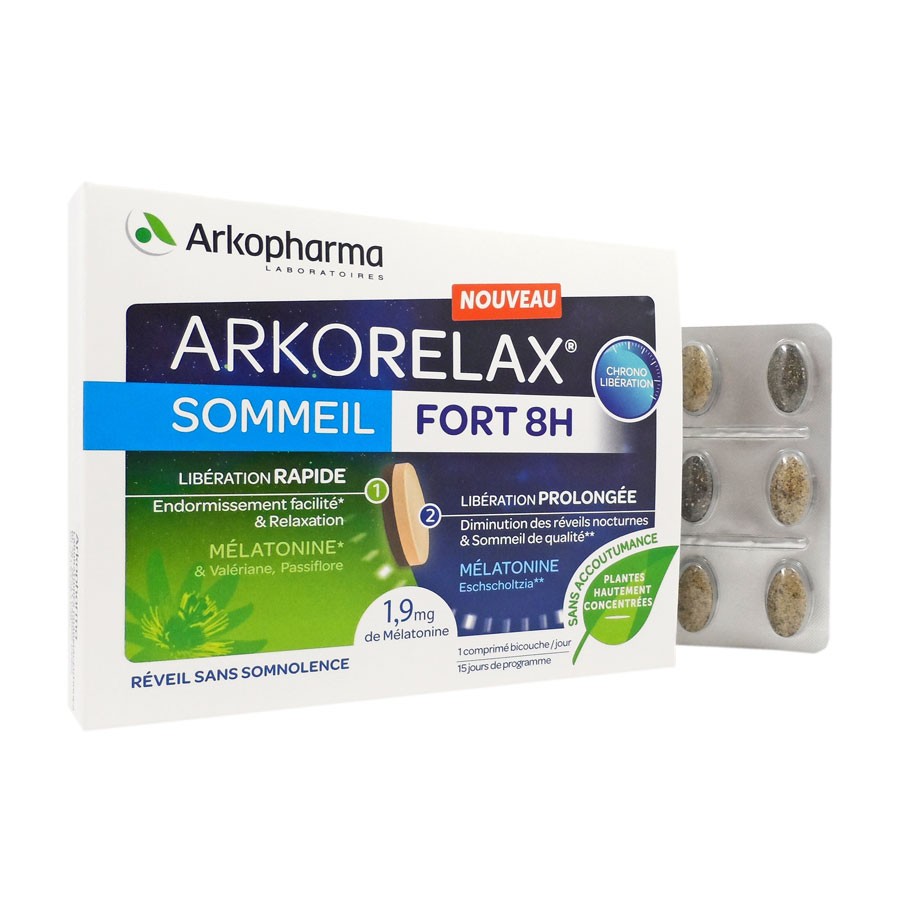 Arkorelax Sommeil Fort 8H 15 Comprimés - Pharmacie Agnès Praden à Alès