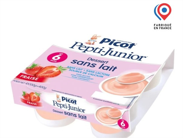 Picot Pepti Junior Dessert Sans Lait Dès 6 mois Fraise 4 pots - Pharmacie Agnès Praden à Alès