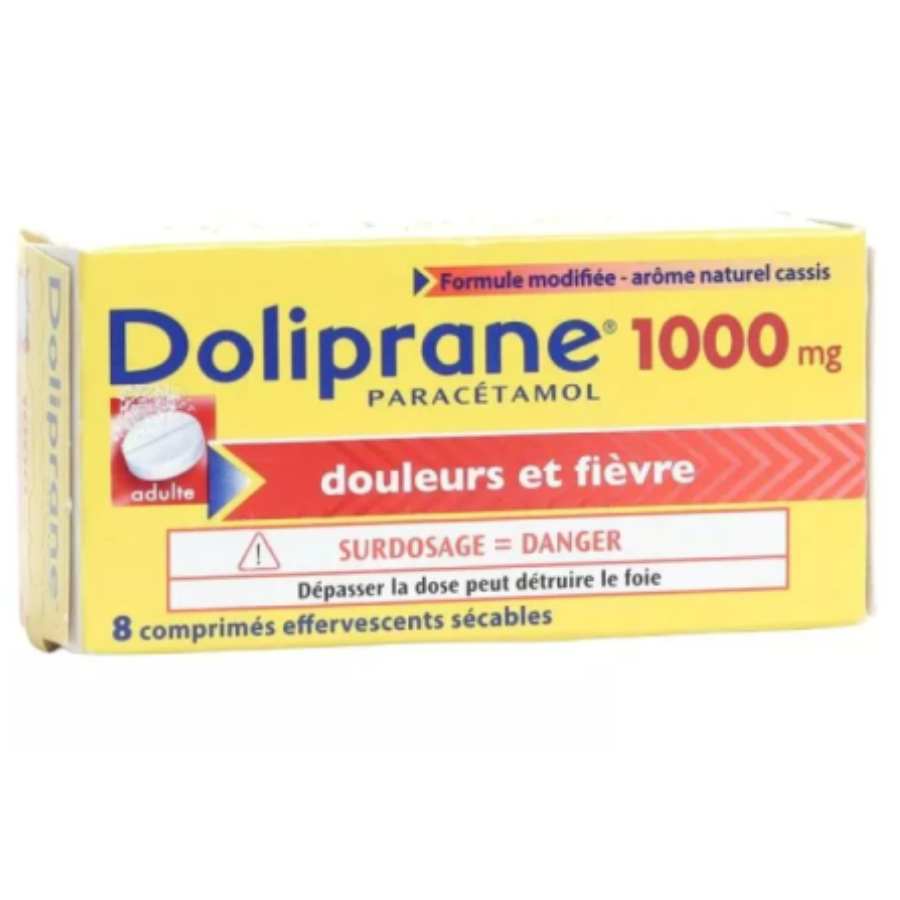 Doliprane 1000 mg  8 comprimés effervescents - Pharmacie Agnès Praden à Alès