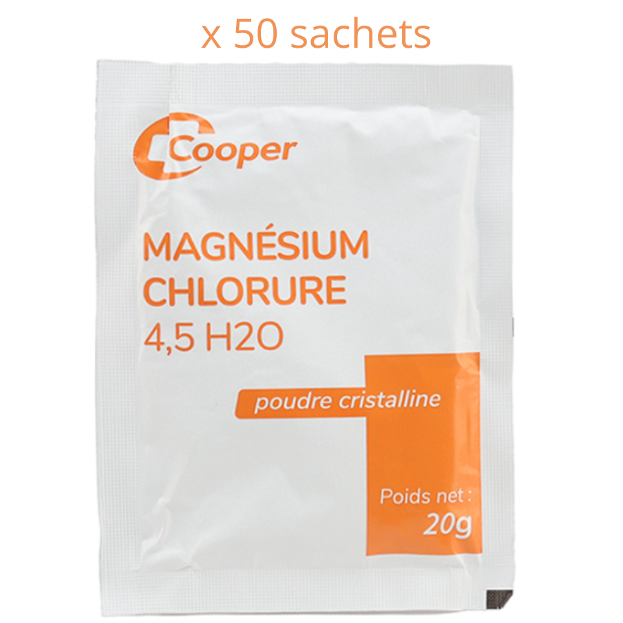 Cooper Chlorure de Magnésium 20g boite de 50 sachets  - Pharmacie Agnès Praden à Alès