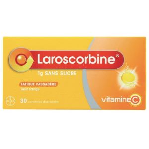 Bayer Laroscorbine 1g Sans Sucre 30 Comprimés Effervescents - Pharmacie Agnès Praden à Alès