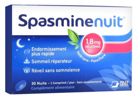 Spasmine Nuit 1,8 mg Mélatonine 30 Comprimés - Pharmacie Agnès Praden à Alès