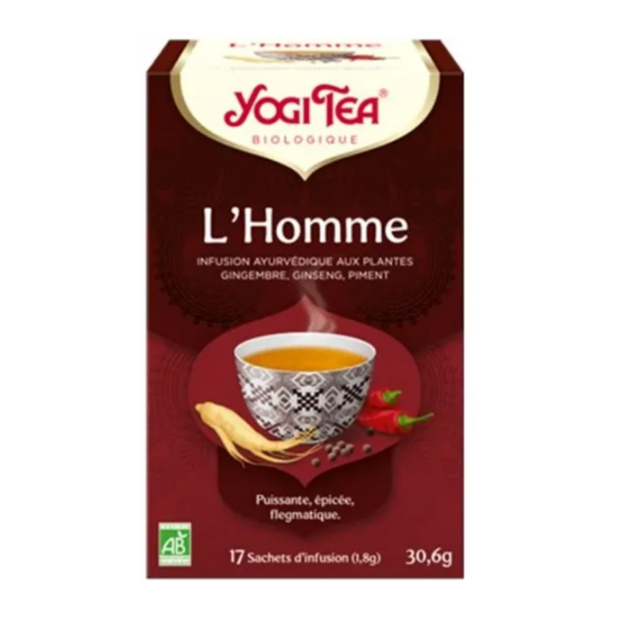 Yogi Tea L'homme biologique 17 Sachets - Pharmacie Agnès Praden à Alès