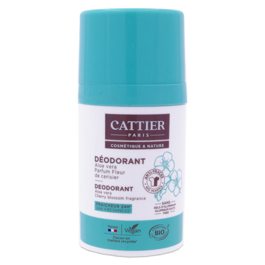 Cattier Déodorant Fraîcheur 24h - Parfum Fleur de cerisier 50 ml - Pharmacie Agnès Praden à Alès
