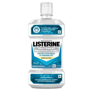 Listerine Bain de bouche Traitement Professionnel Protection Émail et Sensibilité 500 ml - Pharmacie Agnès Praden à Alès