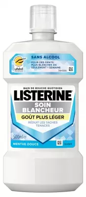 Listerine Bain de Bouche Soin Blancheur Goût Plus Léger 500 ml - Pharmacie Agnès Praden à Alès