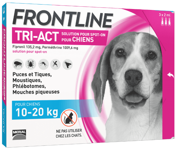Boehringer Frontline Tri Act Chien 10 -20 kg 3 pipettes - Pharmacie Agnès Praden à Alès