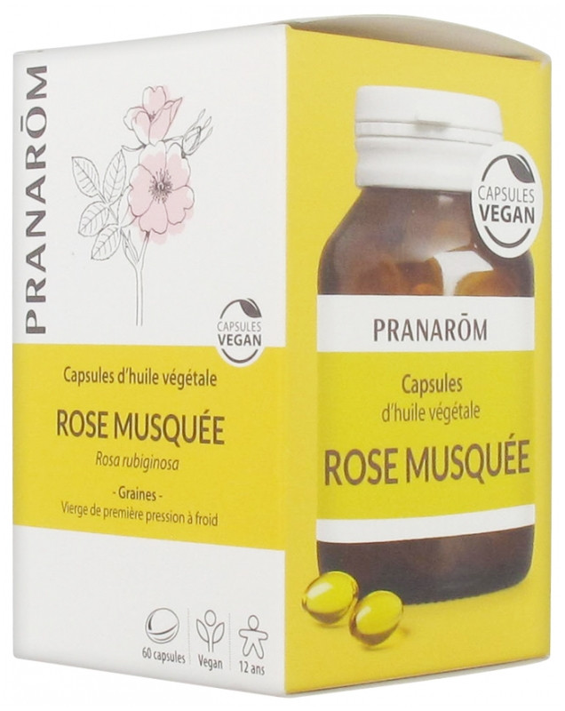 Pranarôm Capsules d'Huile Végétale Rose Musquée 60 Capsules - Pharmacie Agnès Praden à Alès