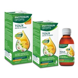 PHYTOSUNAROMS SIROP TOUX SECHE ET GRASSE 200ML - Pharmacie Agnès Praden à Alès
