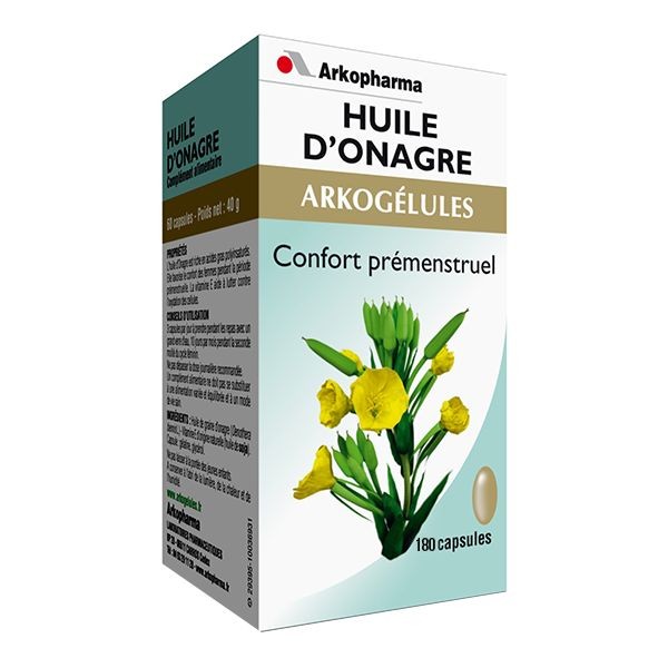 Arkopharma Arkogelules Huile d'Onagre 180 gélules - Pharmacie Agnès Praden à Alès