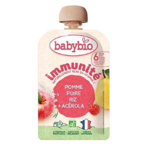 Babybio Immunité Pomme Poire Riz Acérola 6 Mois et + Bio 100 g - Pharmacie Agnès Praden à Alès
