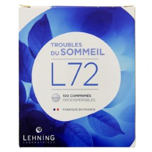 Lehning L72 Troubles Du Sommeil 100 Comprimés Orodispersibles  - Pharmacie Agnès Praden à Alès