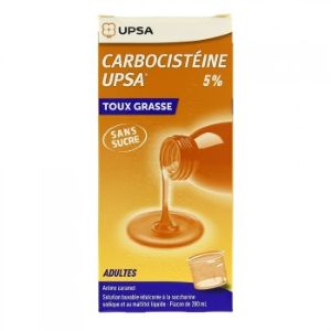 Upsa Carbocisteine 5% UPSA Sirop Toux Grasse 200ml - Pharmacie Agnès Praden à Alès