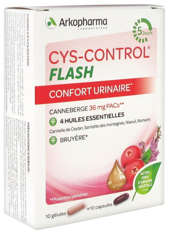 Cys-Control Flash 10 Gélules + 10 Capsules - Pharmacie Agnès Praden à Alès