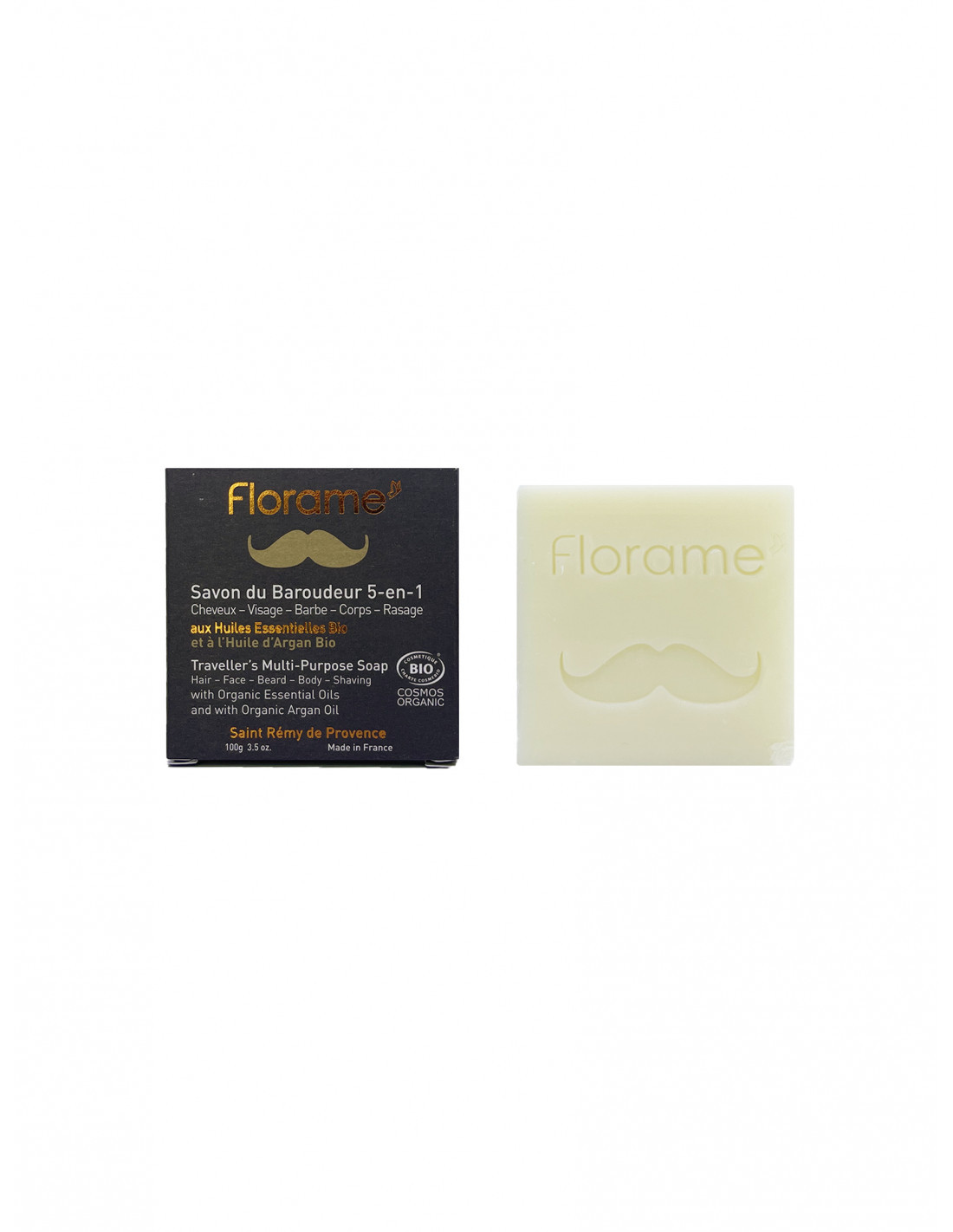 Florame Homme Savon du Baroudeur 5 en 1 Bio 100 g - Pharmacie Agnès Praden à Alès