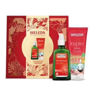 Weleda Coffret Grenade Huile Régénératrice 100ml + Crème de Douche Inspire 200ml - Pharmacie Agnès Praden à Alès
