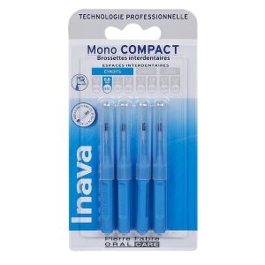 Inava Brossettes Interdentaires 0.8mm Bleu X4 Mono Compact - Pharmacie Agnès Praden à Alès