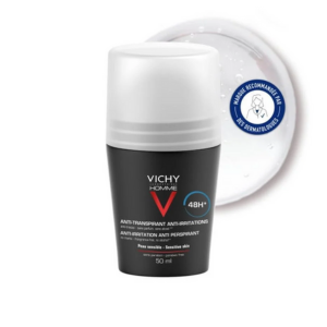 Vichy Homme Déodorant  Roll-On Anti Transpirant Anti Irriations 48H - Pharmacie Agnès Praden à Alès