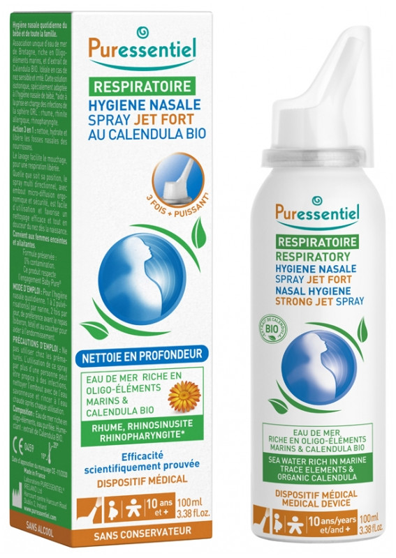 Puressentiel Hygiène Nasale Spray Jet Fort au Calendula Bio 100 ml - Pharmacie Agnès Praden à Alès