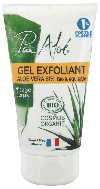 Pur Aloé Gel Exfoliant Visage à l'Aloe Vera 81% Bio 150 ml - Pharmacie Agnès Praden à Alès