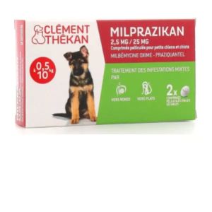 Clément-Thékan  Milprazikan 2,5 mg/25 mg Pour Chien - Pharmacie Agnès Praden à Alès