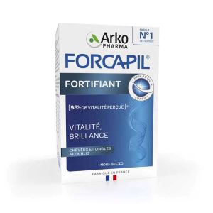 Arkopharma Forcapil Fortifiant Vitalité, Brillance Cheveux et Ongles Affaiblis 60 Gélules - Pharmacie Agnès Praden à Alès
