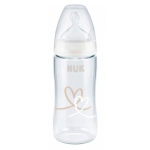 Nuk First Choice + Biberon Température Control 300 ml 0-6 Mois Cœurs  - Pharmacie Agnès Praden à Alès