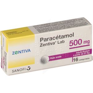 Zentiva Paracétamol 500 mg Comprimés x 16 - Pharmacie Agnès Praden à Alès
