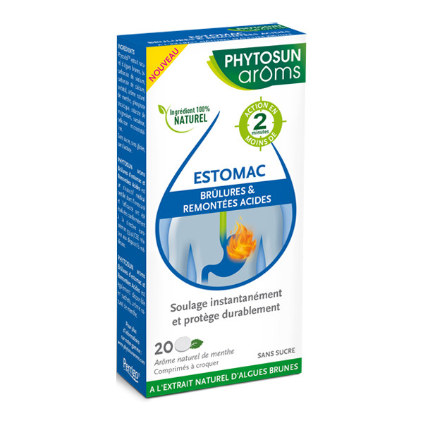 Phytosun arôms brûlures d'estomac & remontées acides 20 comprimés - Pharmacie Agnès Praden à Alès