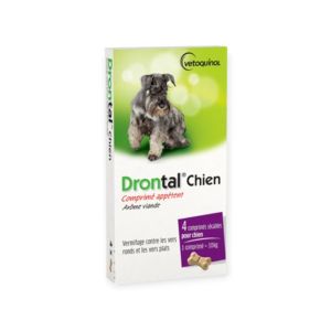 Vetoquinol Drontal Chien Boite de 4 comprimés - Pharmacie Agnès Praden à Alès