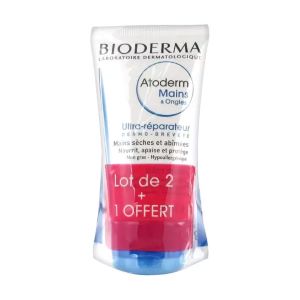 Bioderma Atoderm Crème Mains Réparatrice 3x50 ml - Pharmacie Agnès Praden à Alès