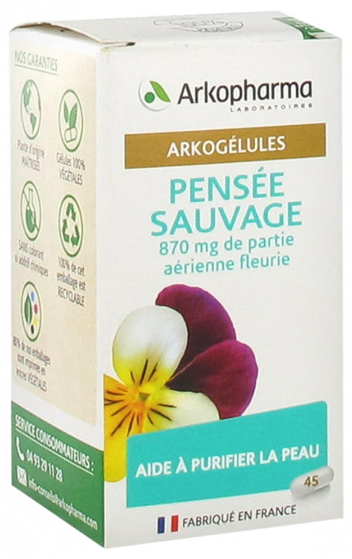Arkopharma Arkogélules Pensée Sauvage 45 Gélules - Pharmacie Agnès Praden à Alès