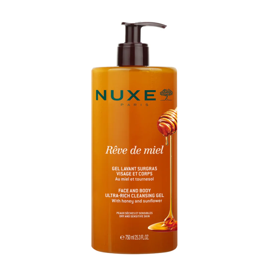 Nuxe Rêve de Miel Gel Lavant Surgras visage et corps 750 ml - Pharmacie Agnès Praden à Alès
