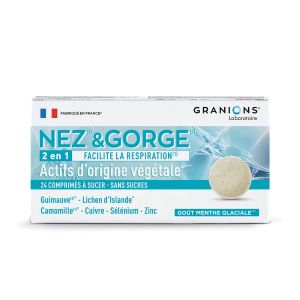 Laboratoire des Granions Nez & Gorge 2 en 1 Menthe Glaciale - Pharmacie Agnès Praden à Alès