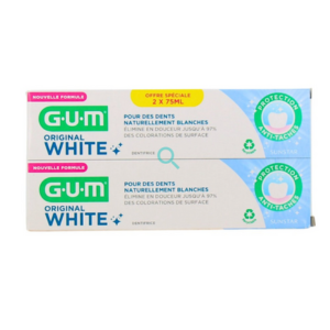 GUM DENTIFRICE ORIGINAL WHITE BLANCHEUR 2X75 ML - Pharmacie Agnès Praden à Alès