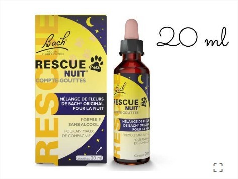 Fleur de Bach Rescue Pets Nuit (Animaux) Compte-Gouttes 20 Ml - Pharmacie Agnès Praden à Alès