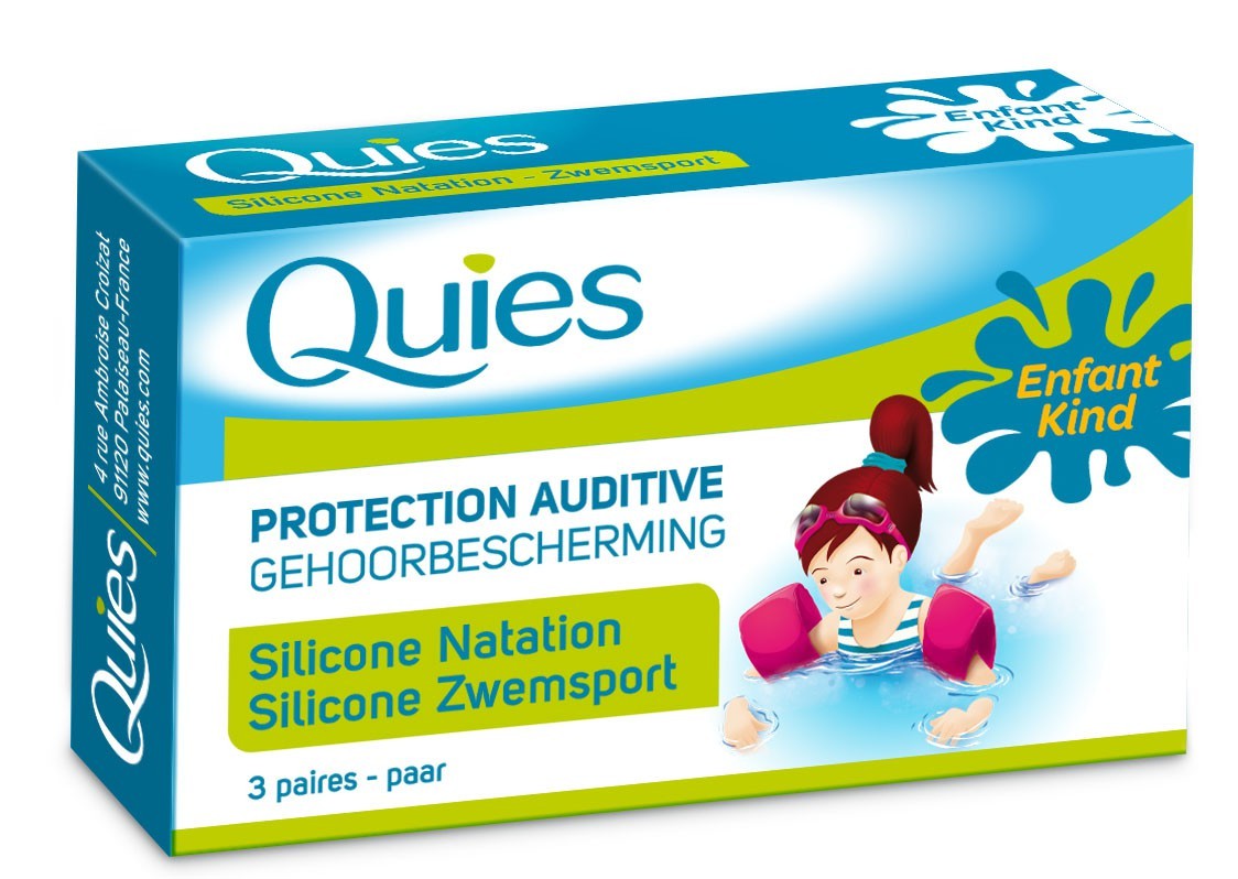 Quies bouchons d'oreilles natation enfant 3 paires - Pharmacie Agnès Praden à Alès