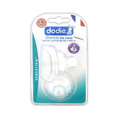 Dodie Sensation+ 2 Tétines Plate Col Large 6 Mois et + Débit 3 Rapide - Pharmacie Agnès Praden à Alès