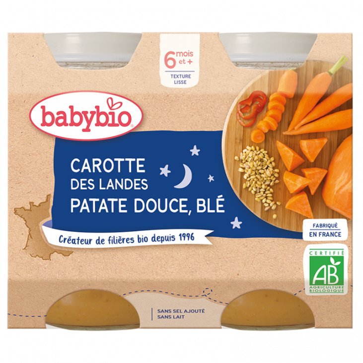 Babybio petit pot bonne nuit légumes variés-blé x2 200gr - Pharmacie Agnès Praden à Alès